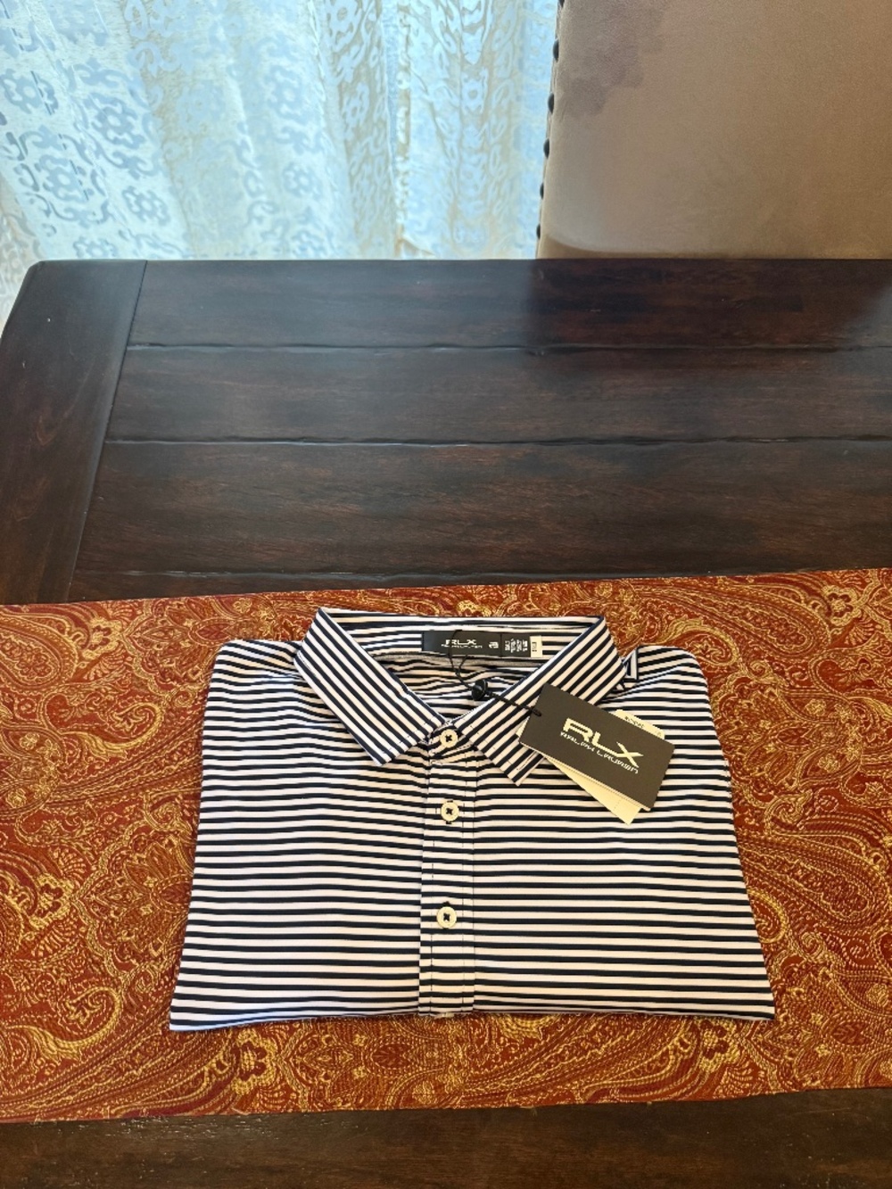 RLX Ralph Lauren Men's 3XL Navy Striped Polo MSRP $110